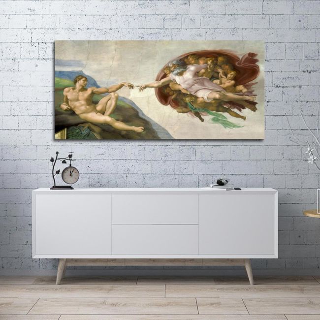 Canvas print The creation of Adam, Michelangelo