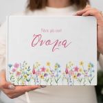 Wishes book Spring flowers minimal pinks 27.5x20.5 ▭, minimal style