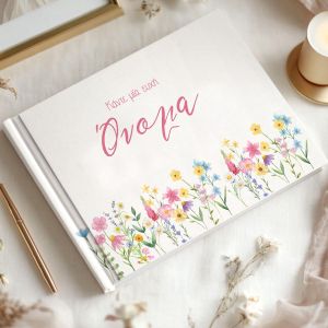 Βιβλίο Ευχών Ανοιξιάτικα λουλούδια minimal pinks 27.2x20.5 ▭, minimal στυλ 2