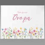 Wishes book Spring flowers minimal pinks 27.5x20.5 ▭, close-up detail