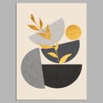 Golden sun and leaves, poster