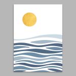 Golden sun blue sea αφίσα κάδρο Αφίσα πόστερ με μαύρη κορνίζα, Όψη 15