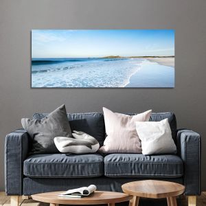 Canvas print Blue beach I, panoramic
