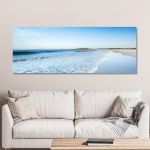 Canvas print Blue beach I, panoramic
