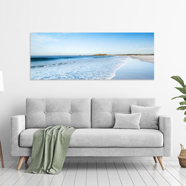 Πίνακας σε καμβά Blue beach I, πανοραμικός