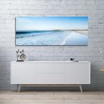 Canvas print Blue beach I, panoramic