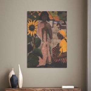 Πίνακας ζωγραφικής Gypsies with sunflowers, reart (original by O. Mueller) αντίγραφο σε καμβά