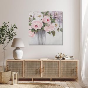 Canvas print Pink roses in vase I 2