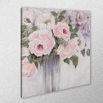 Canvas print Pink roses in vase I