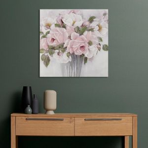 Πίνακας σε καμβά Pink roses in vase