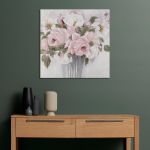 Canvas print Pink roses in vase