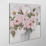Canvas print Pink roses in vase