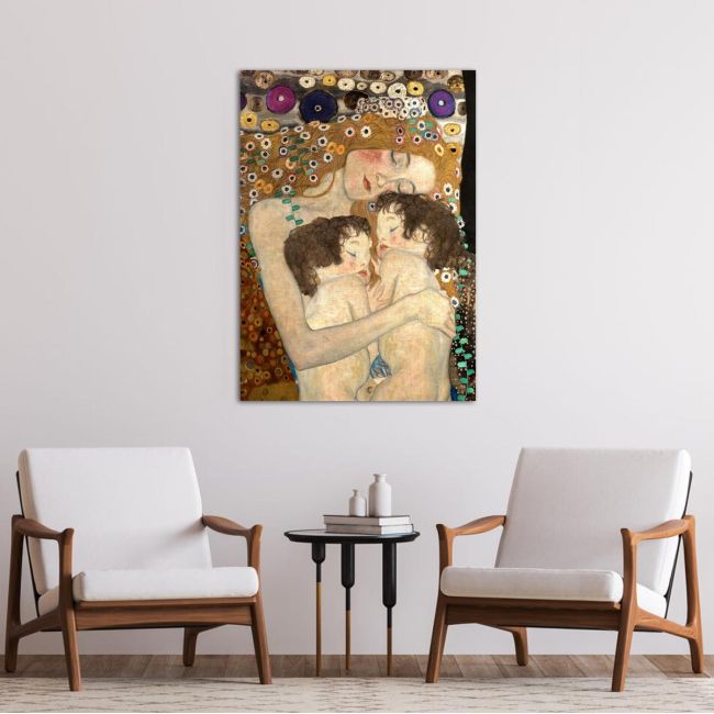 Canvas print Mother and twins, Klimt Gustav