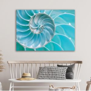 Πίνακας σε Καμβά, Sea Shell, Turquoise