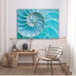 Πίνακας σε Καμβά, Sea Shell, Turquoise
