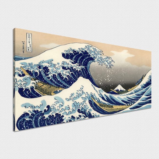 Canvas print The great wave off Kanagawa, K. Hokusai, panoramic