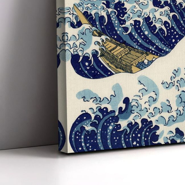 Πίνακας ζωγραφικής The great wave off Kanagawa, K. Hokusai, πανοραμικός
