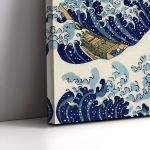 Πίνακας ζωγραφικής The great wave off Kanagawa, K. Hokusai, πανοραμικός