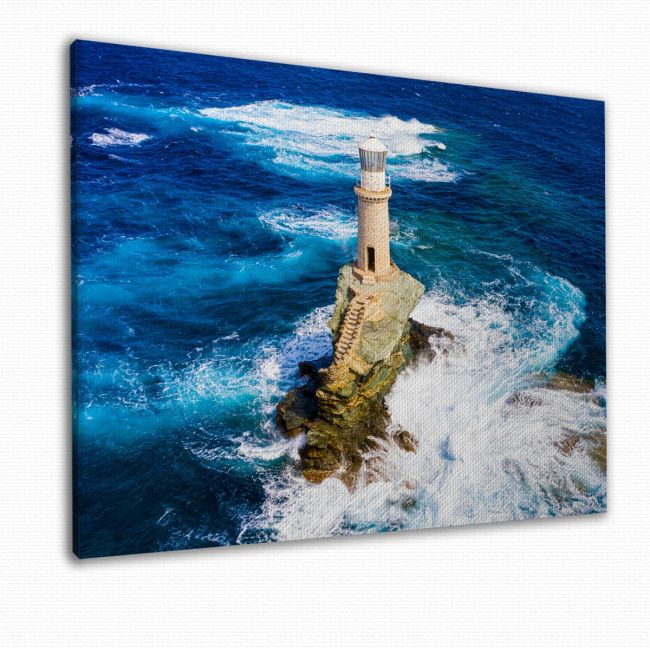Canvas print Lightouse Tourlitis, Andros
