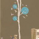 Wall stickers Design tree,  white - light blue with birds