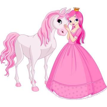 Wall stickers Princess and pony 2
