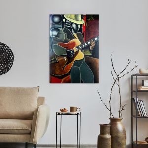Πίνακας σε καμβά Abstract guitarist 2