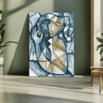  Expressive oil painting with woman figure canvas print