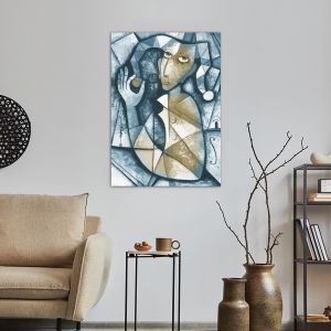 Expressive oil painting with woman figure canvas print 2