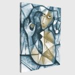  Expressive oil painting with woman figure canvas print
