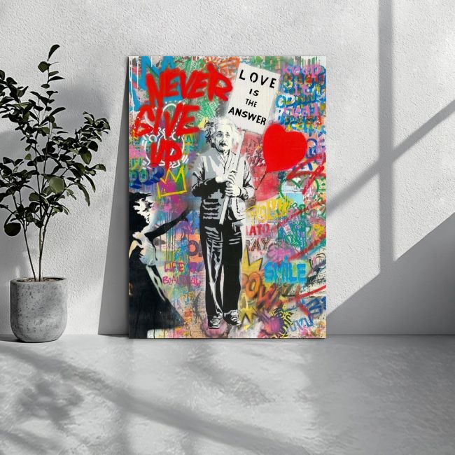 Πίνακας σε καμβά Love is the answer street art