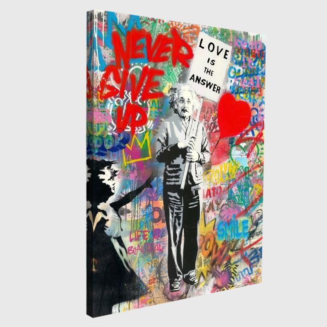 Πίνακας σε καμβά Love is the answer street art