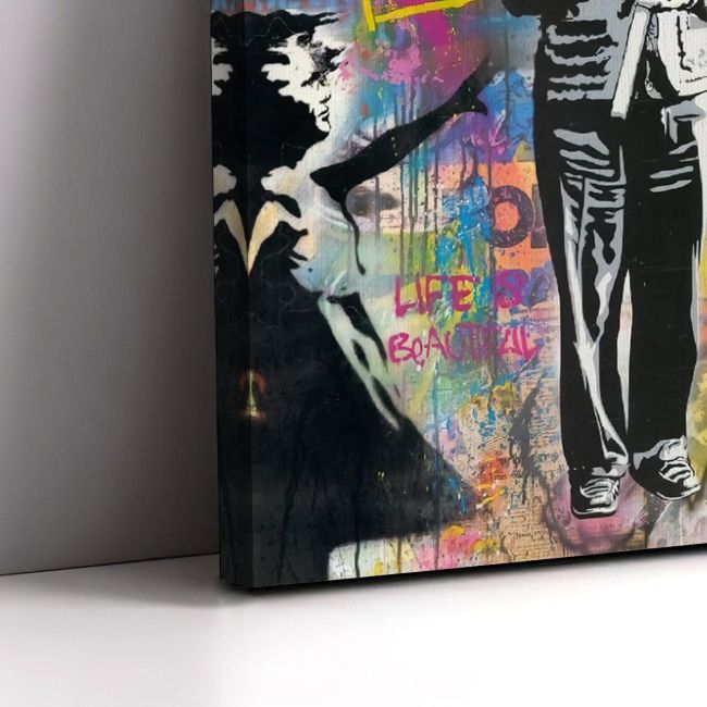 Πίνακας σε καμβά Love is the answer street art