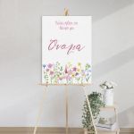 Canvas print welcome to my baptism, spring flowers minimal pinks