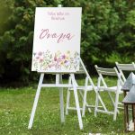 Canvas print welcome to my baptism, spring flowers minimal pinks