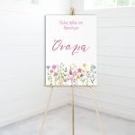 Canvas print welcome to my baptism, spring flowers minimal pinks