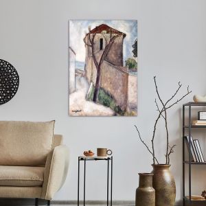 Πίνακας ζωγραφικής Tree and house, Modigliani 2
