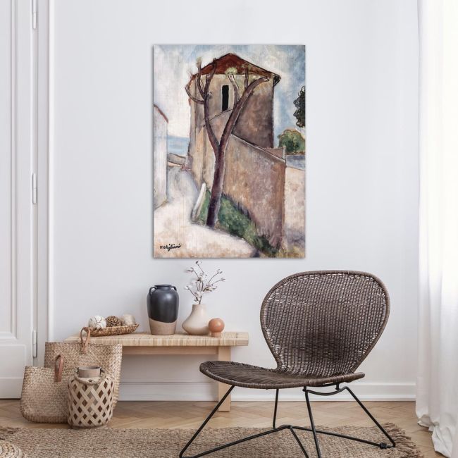 Πίνακας ζωγραφικής Tree and house, Modigliani