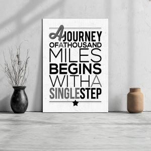 Πίνακας σε καμβά A journey of a thousand miles, Black & White