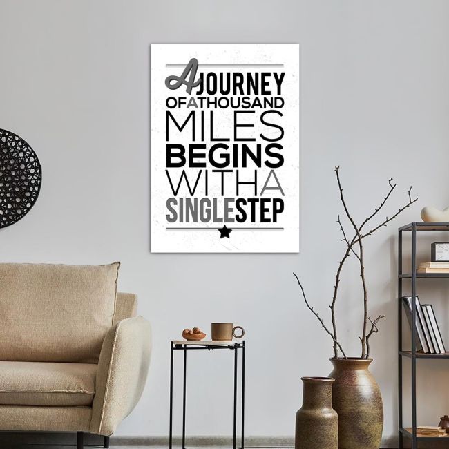 Canvas print A journey of a thousand miles, Black & White