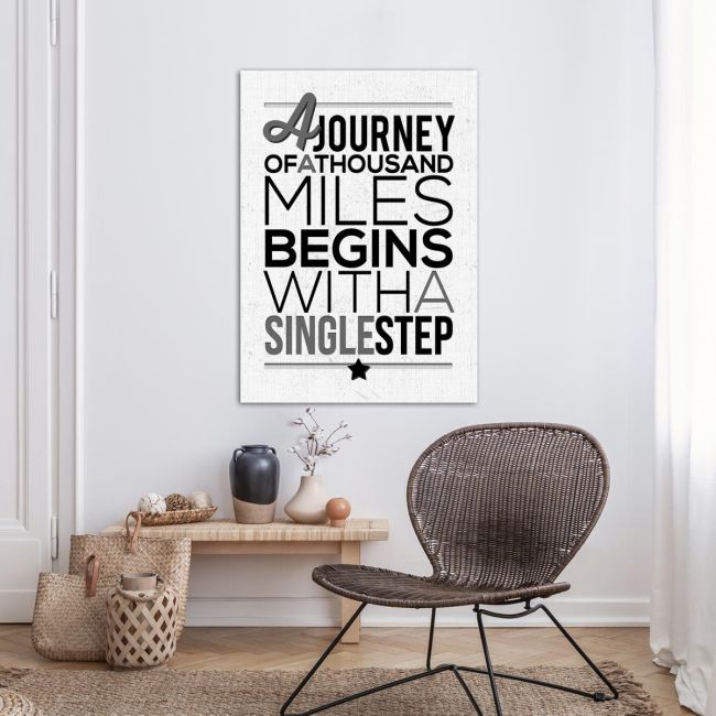 Πίνακας σε καμβά A journey of a thousand miles, Black & White