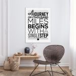 Πίνακας σε καμβά A journey of a thousand miles, Black & White
