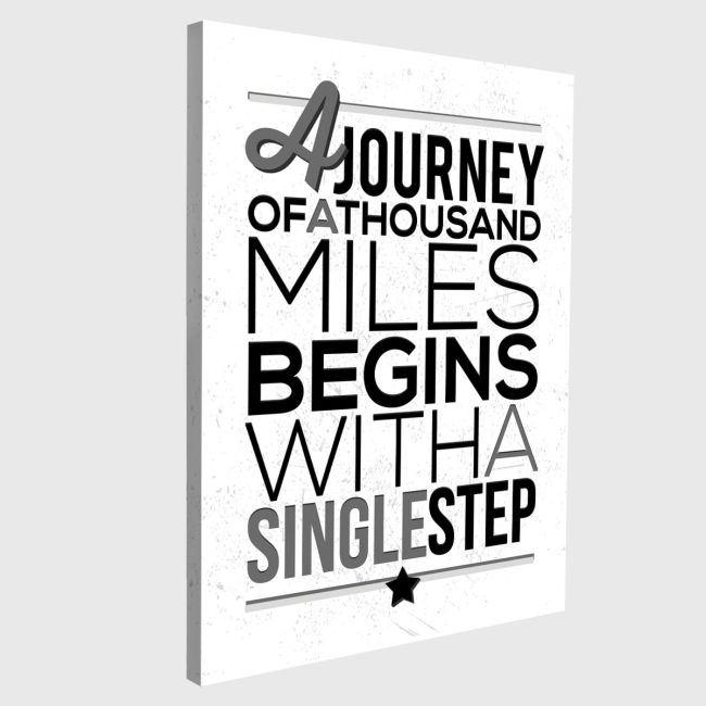 Πίνακας σε καμβά A journey of a thousand miles, Black & White