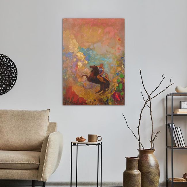Canvas print Muse on Pegasus, Redon Odilon, Reprint