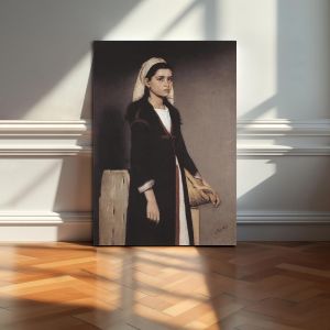 Canvas print Village girl with basket, Panorios