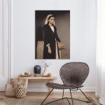 Canvas print Village girl with basket, Panorios