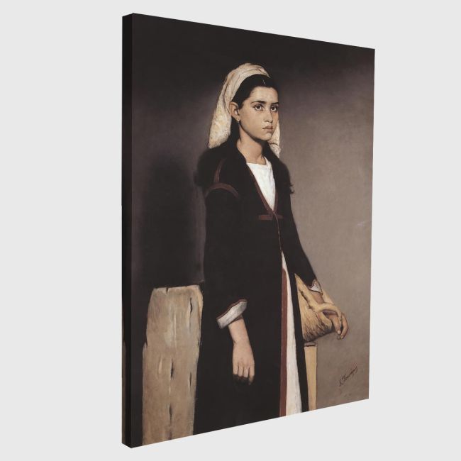 Canvas print Village girl with basket, Panorios