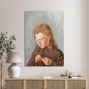 Canvas print Girl weaving, Pantazis