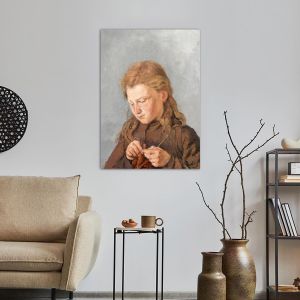 Πίνακας ζωγραφικής Κορίτσι που πλέκει, Πανταζής Π. 2