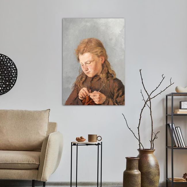 Canvas print Girl weaving, Pantazis