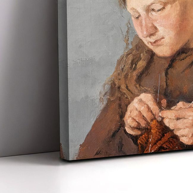 Canvas print Girl weaving, Pantazis